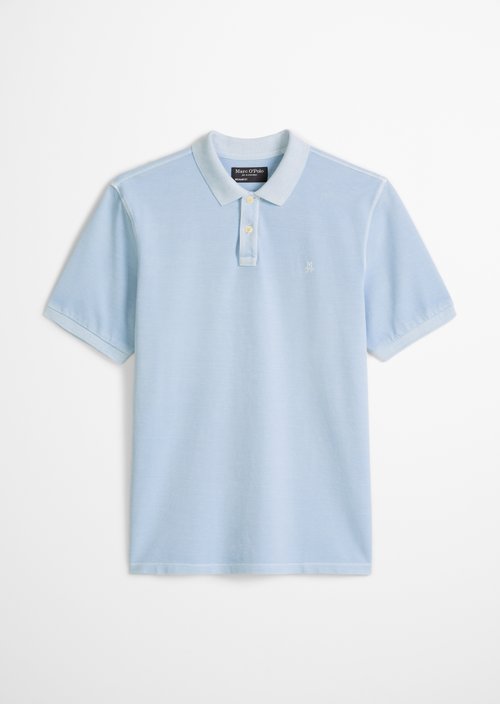 Polo shirt piqué regular garment-dyed — Dusted Blue