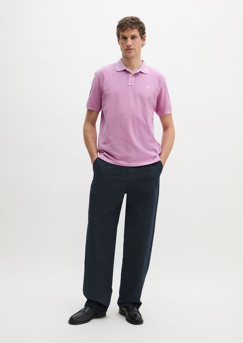 Polo shirt piqué regular garment-dyed — Scattered Orchid
