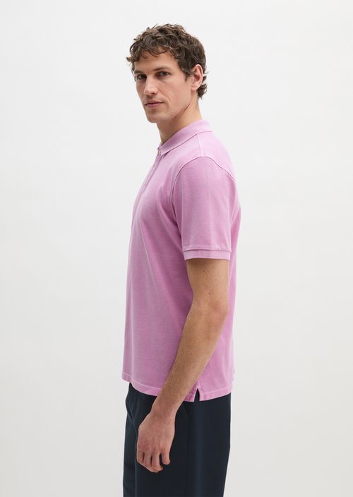 Polo shirt piqué regular garment-dyed — Scattered Orchid