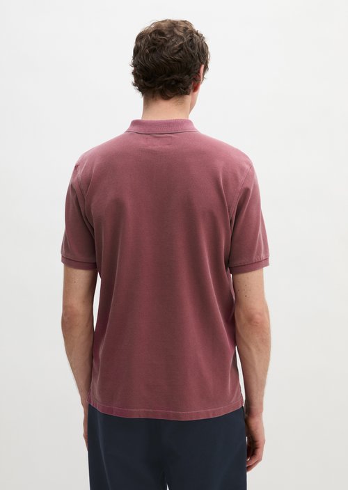Polo shirt piqué regular garment-dyed — Acai Red