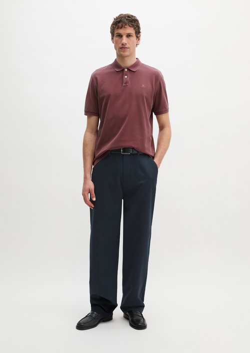 Polo shirt piqué regular garment-dyed — Acai Red