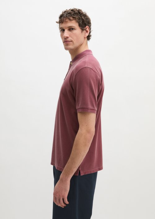 Polo shirt piqué regular garment-dyed — Acai Red