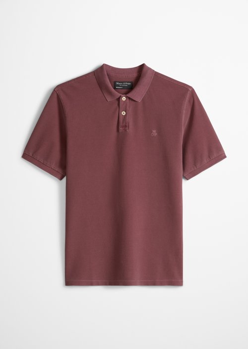 Polo shirt piqué regular garment-dyed — Acai Red