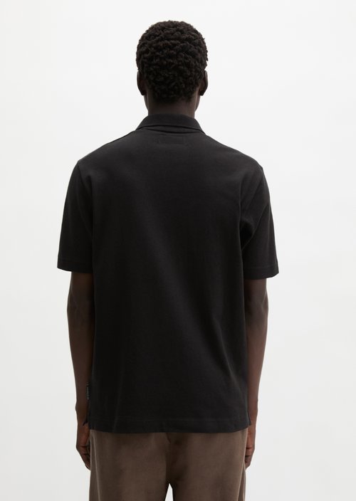 Regular short-sleeved jersey shirt — Black