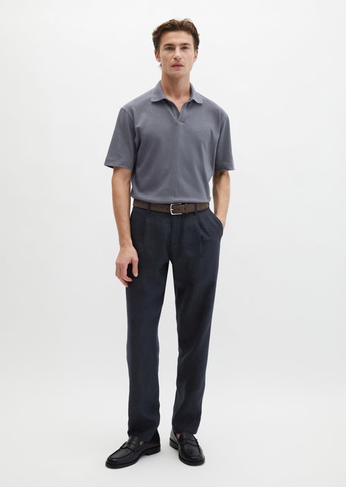 Regular short-sleeved jersey shirt — Faded Blue