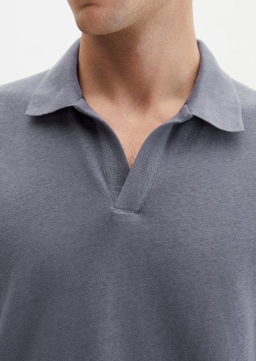 Regular short-sleeved jersey shirt — Faded Blue