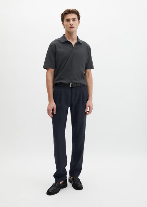Regular short-sleeved jersey shirt — Dark Navy