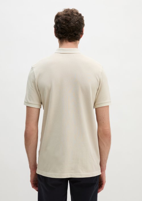 Polo shirt piqué shaped garment-dyed — Light Oat