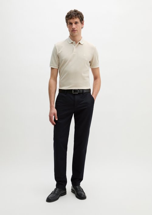 Polo shirt piqué shaped garment-dyed — Light Oat