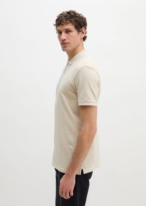 Polo shirt piqué shaped garment-dyed — Light Oat