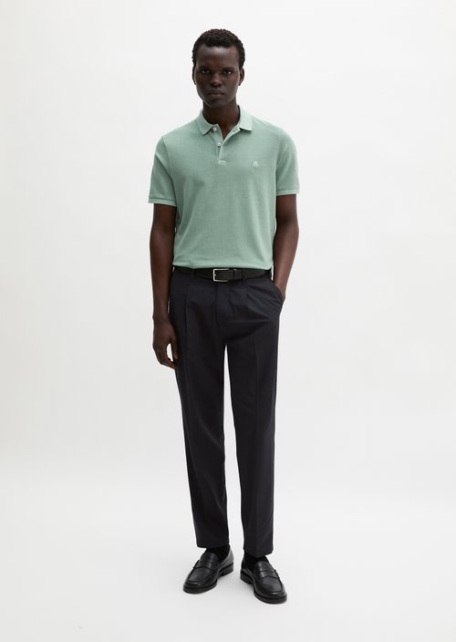 Polo shirt piqué shaped garment-dyed — Midnight Moss