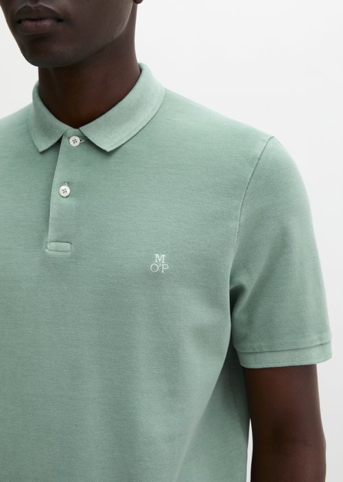 Polo shirt piqué shaped garment-dyed — Midnight Moss