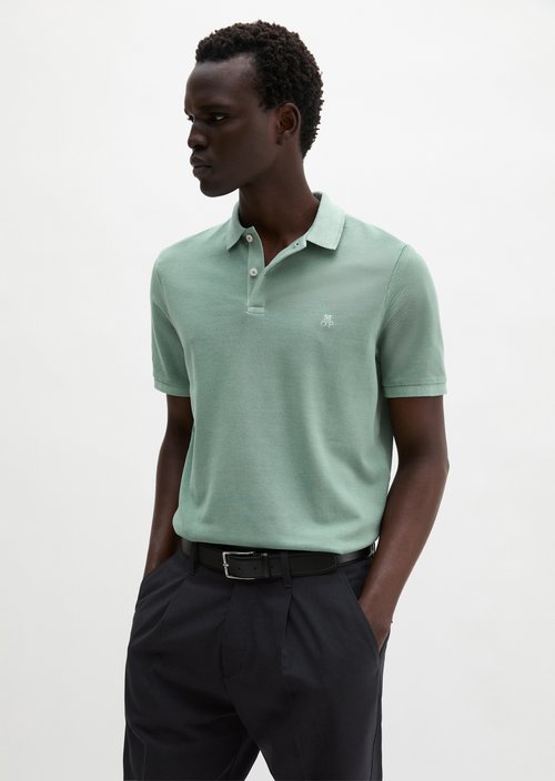 Polo shirt piqué shaped garment-dyed — Midnight Moss