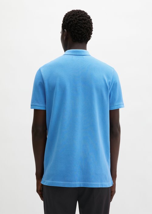 Polo shirt piqué shaped garment-dyed — Azure Blue