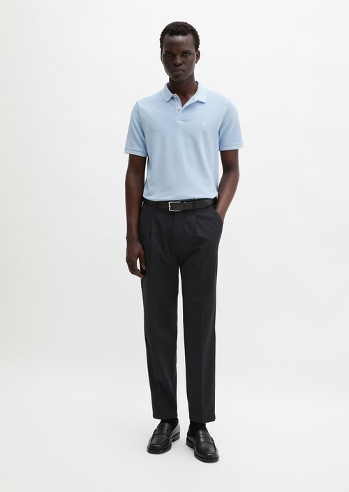 Polo shirt piqué shaped garment-dyed — Dusted Blue