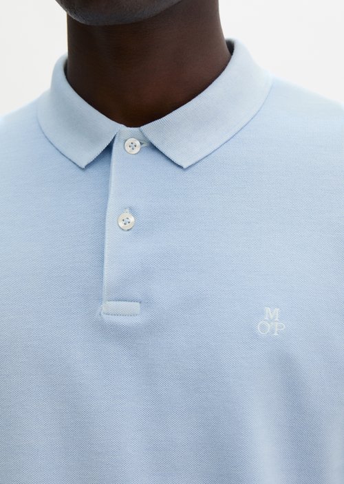Polo shirt piqué shaped garment-dyed — Dusted Blue