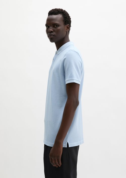 Polo shirt piqué shaped garment-dyed — Dusted Blue