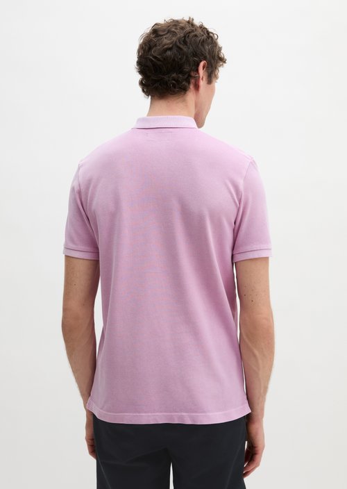 Polo shirt piqué shaped garment-dyed — Scattered Orchid