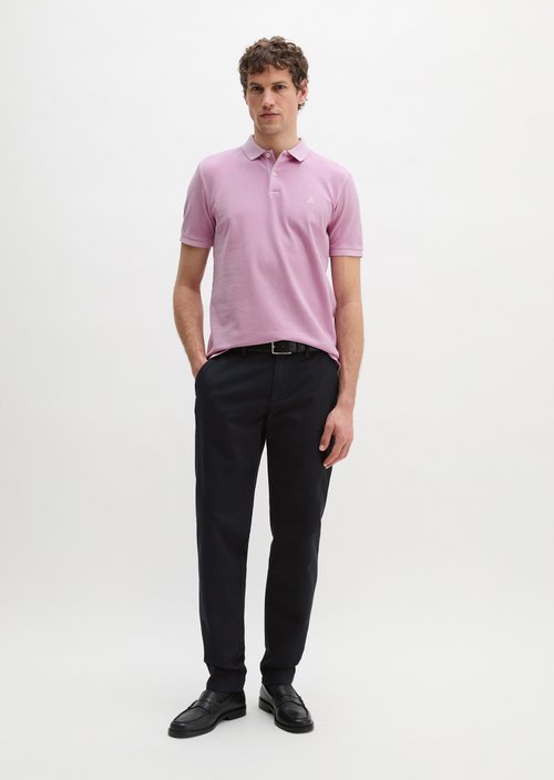 Polo shirt piqué shaped garment-dyed — Scattered Orchid