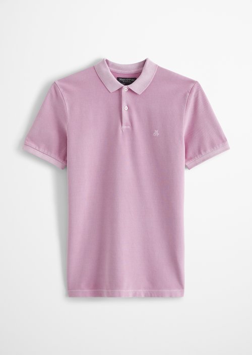 Polo shirt piqué shaped garment-dyed — Scattered Orchid