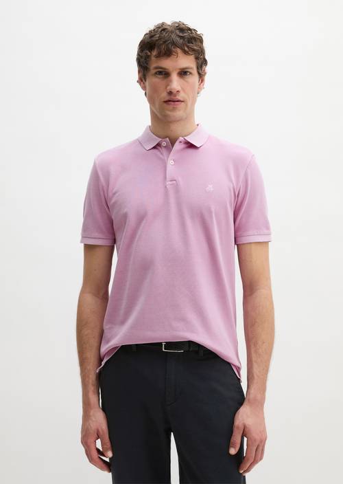 Poloshirt Piqué shaped  garment-dyed Scattered Orchid in Frontalansicht