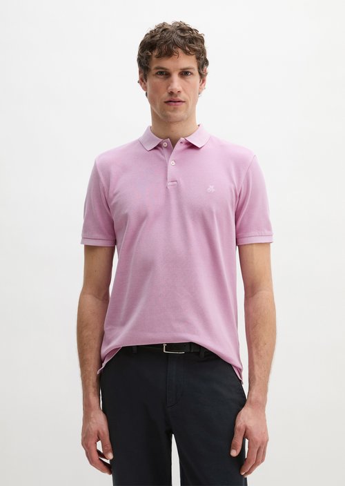 Polo shirt piqué shaped garment-dyed — Scattered Orchid