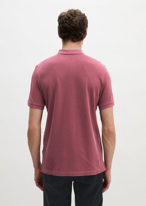Polo shirt piqué shaped garment-dyed — Acai Red