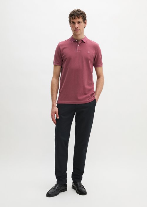 Polo shirt piqué shaped garment-dyed — Acai Red