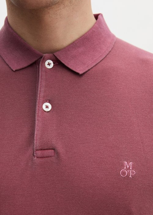 Polo shirt piqué shaped garment-dyed — Acai Red