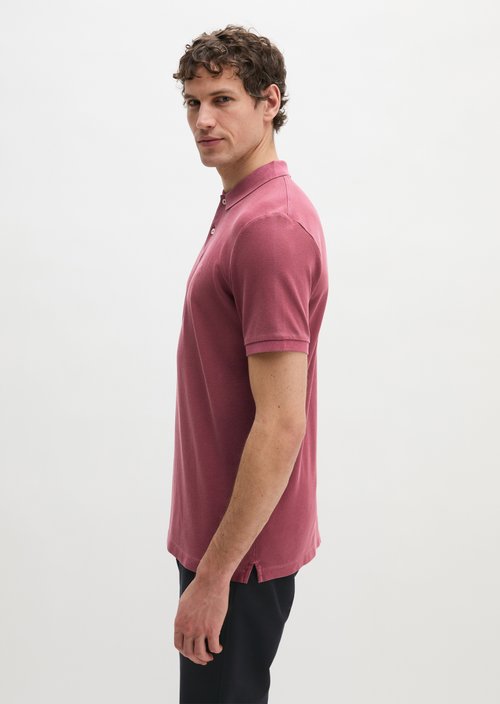Polo shirt piqué shaped garment-dyed — Acai Red