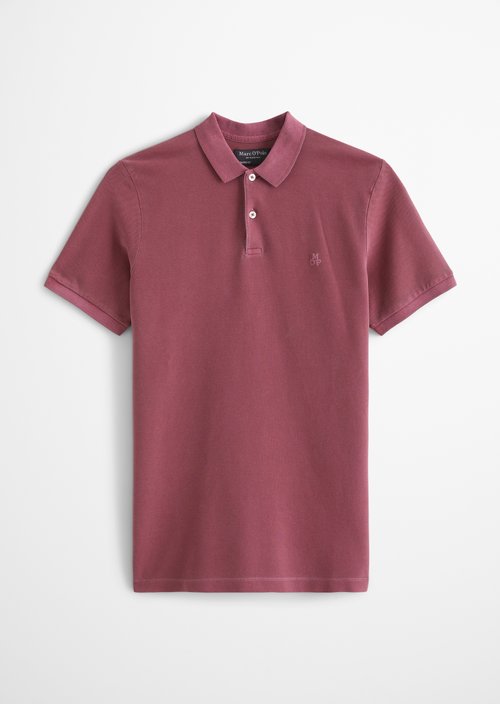Polo shirt piqué shaped garment-dyed — Acai Red