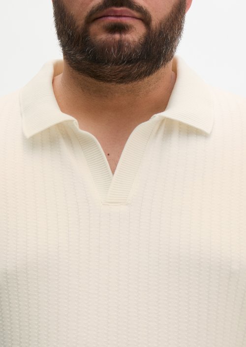 DfC polo shirt Jersey Structure regular — Silky White