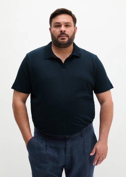 DfC polo shirt Jersey Structure regular — Dark Navy