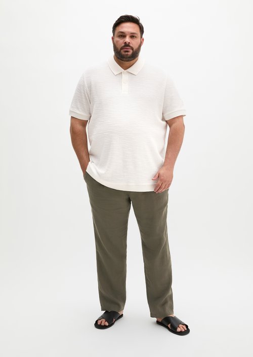 Loose polo shirt — Silky White