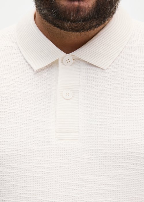 Loose polo shirt — Silky White