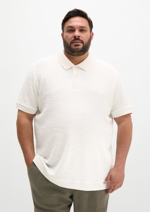 Loose polo shirt — Silky White