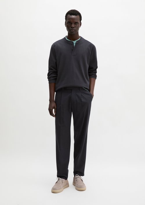 DfC Henley longsleeve regular — Dark Navy