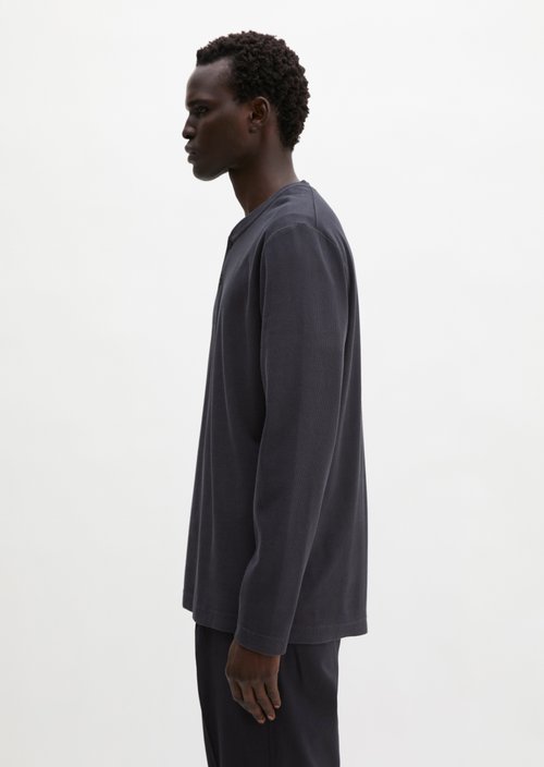 DfC Henley longsleeve regular — Dark Navy