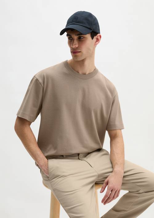 T-shirt relaxed Frozen Taupe en vue de face