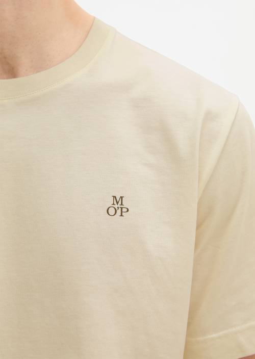 Basic-T-Shirt regular White Cotton in Detailansicht