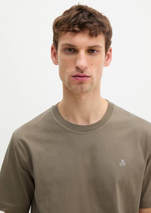 Basic-T-Shirt regular Frozen Taupe in Frontalansicht