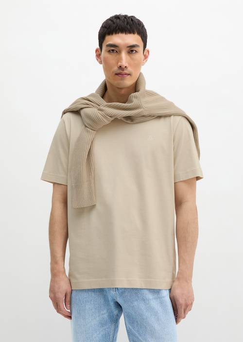 Basic-T-Shirt regular Light Oat in Frontalansicht