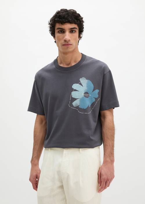 Camiseta suelta Faded Blue en vista frontal