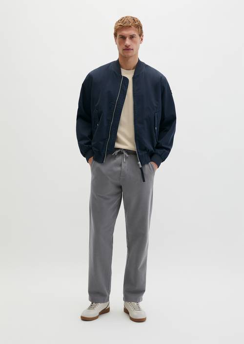 Sweatpants regular garment-dyed Grey Morn in front view