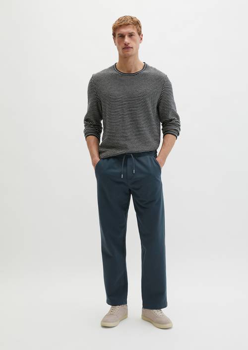 Sweatpants regular garment-dyed Dark Navy in front view
