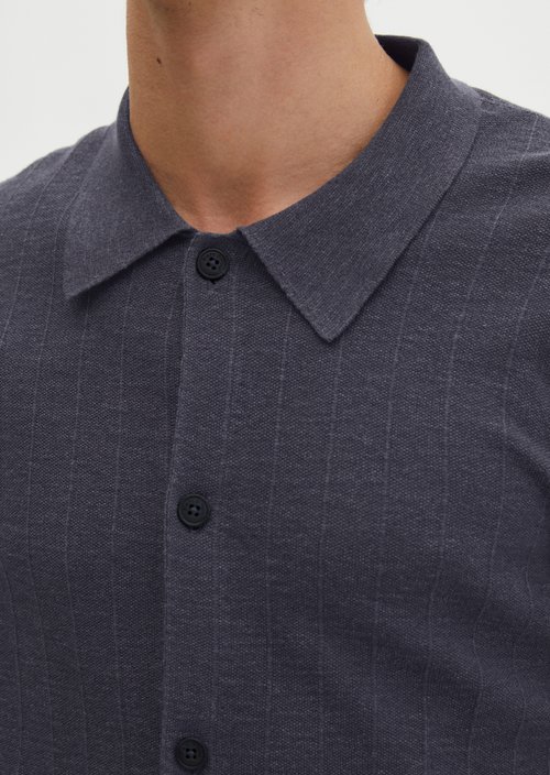 Regular short sleeve cardigan — Faded Blue