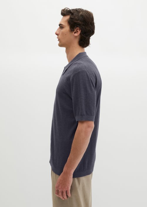 Regular short sleeve cardigan — Faded Blue