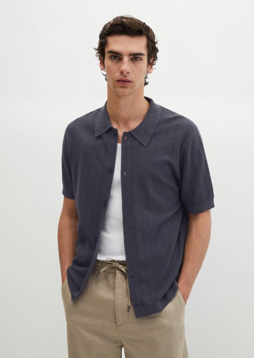 Regular short sleeve cardigan — Faded Blue
