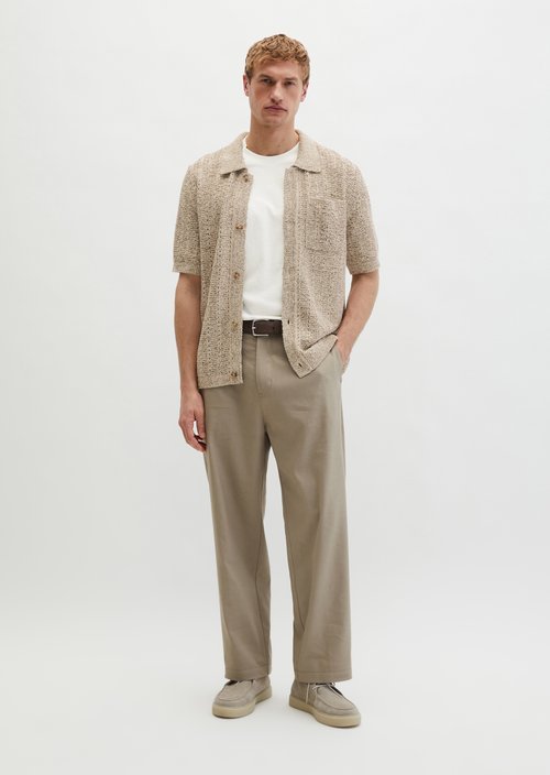 Regular short-sleeved cardigan — Chalky Sand