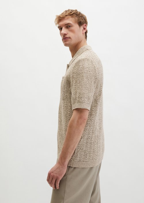 Regular short-sleeved cardigan — Chalky Sand